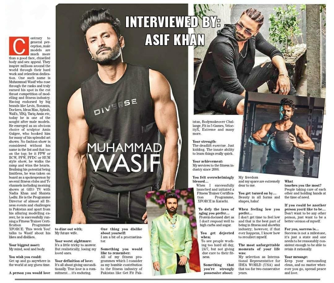 Magazine feature spread about Muhammad Wasif